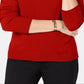 Karen Scott Suéter feminino de gola alta vermelho tamanho X-S