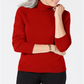 Karen Scott Suéter feminino de gola alta vermelho tamanho X-S