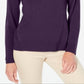 Karen Scott Suéter Feminino com Botões e Ombros Roxo Tamanho X-G
