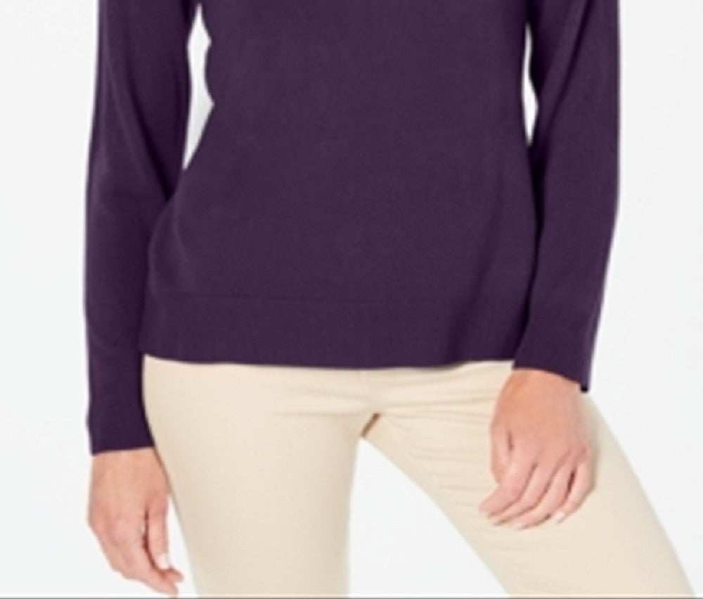 Karen Scott Suéter Feminino com Botões e Ombros Roxo Tamanho X-G