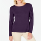 Karen Scott Suéter Feminino com Botões e Ombros Roxo Tamanho X-G