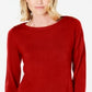 Karen Scott Suéter Feminino com Botões no Ombro Vermelho Tamanho X-G