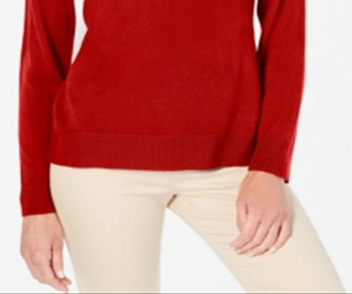 Karen Scott Suéter Feminino com Botões no Ombro Vermelho Tamanho X-G