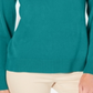 Karen Scott Suéter Feminino com Botões nos Ombros Verde Tamanho XX-G