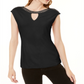 Top feminino com decote em V e decote em V da INC International Concepts, preto, tamanho pequeno XL