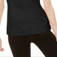 Top feminino com decote em V e decote em V da INC International Concepts, preto, tamanho pequeno XL