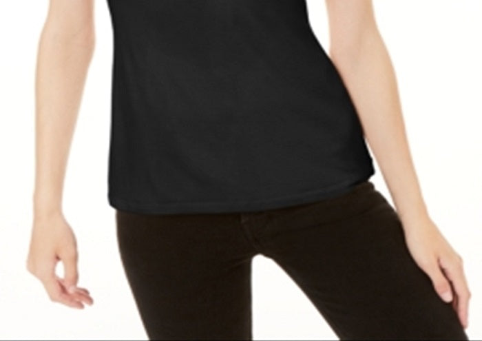 Top feminino com decote em V e decote em V da INC International Concepts, preto, tamanho pequeno XL