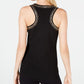 Regata feminina com tachas INC International Concepts, preta, tamanho pequeno GG