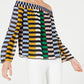 Blusa feminina Bar III ombro a ombro manga sino preta tamanho XXS