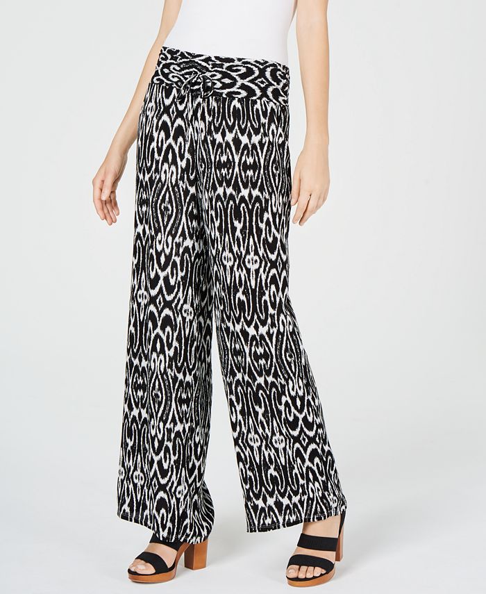 Calça estampada feminina INC International Concepts preta tamanho pequeno
