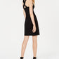 Vestido feminino Bar III com decote quadrado e costas cruzadas, preto, tamanho médio
