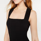 Vestido feminino Bar III com decote quadrado e costas cruzadas, preto, tamanho médio