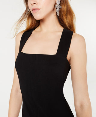 Vestido feminino Bar III com decote quadrado e costas cruzadas, preto, tamanho médio