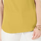 JM Collection Blusa feminina sem mangas com zíper, amarela, tamanho pequeno XL