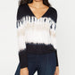 INC International Concepts Top feminino com sobrepeliz tie-dye, preto, tamanho pequeno, P/M