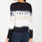 INC International Concepts Top feminino com sobrepeliz tie-dye, preto, tamanho pequeno, P/M