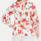 JM Collection Top feminino plus size com estampa floral e bainha amarrada, branco, tamanho 1X