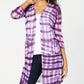 Cardigan feminino transparente com fenda tie-dye e abertura, tamanho X-G, da INC International Concepts