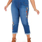Calça jeans feminina bordada Ella da Style &amp; Co, azul, tamanho 18W