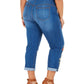 Calça jeans feminina bordada Ella da Style &amp; Co, azul, tamanho 18W