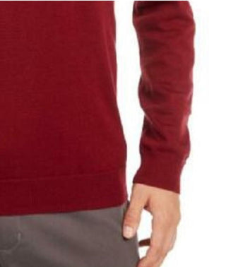 Suéter masculino Tasso Elba com gola xale contrastante e algodão Supima, vermelho, tamanho médio