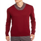 Suéter masculino Tasso Elba com gola xale contrastante e algodão Supima, vermelho, tamanho médio