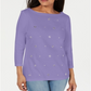 Karen Scott Top Feminino de Algodão com Ilhós Roxo Tamanho P