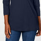 Blusa feminina Karen Scott com contas, azul, tamanho médio