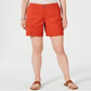 Shorts cargo femininos estilo &amp; co, cintura confortável, laranja, tamanho 4