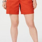 Shorts cargo femininos estilo &amp; co, cintura confortável, laranja, tamanho 4