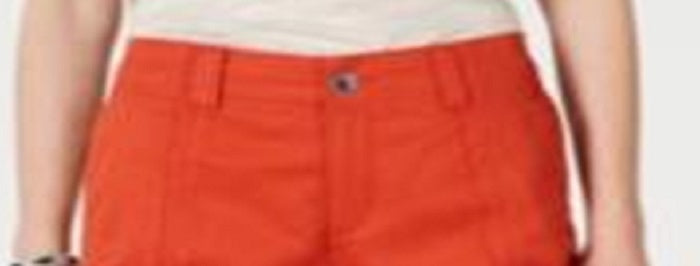 Shorts cargo femininos estilo &amp; co, cintura confortável, laranja, tamanho 4