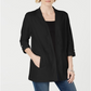 Cardigan feminino Karen Scott com bolso e zíper, preto, tamanho extrapequeno