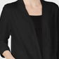 Cardigan feminino Karen Scott com bolso e zíper, preto, tamanho extrapequeno