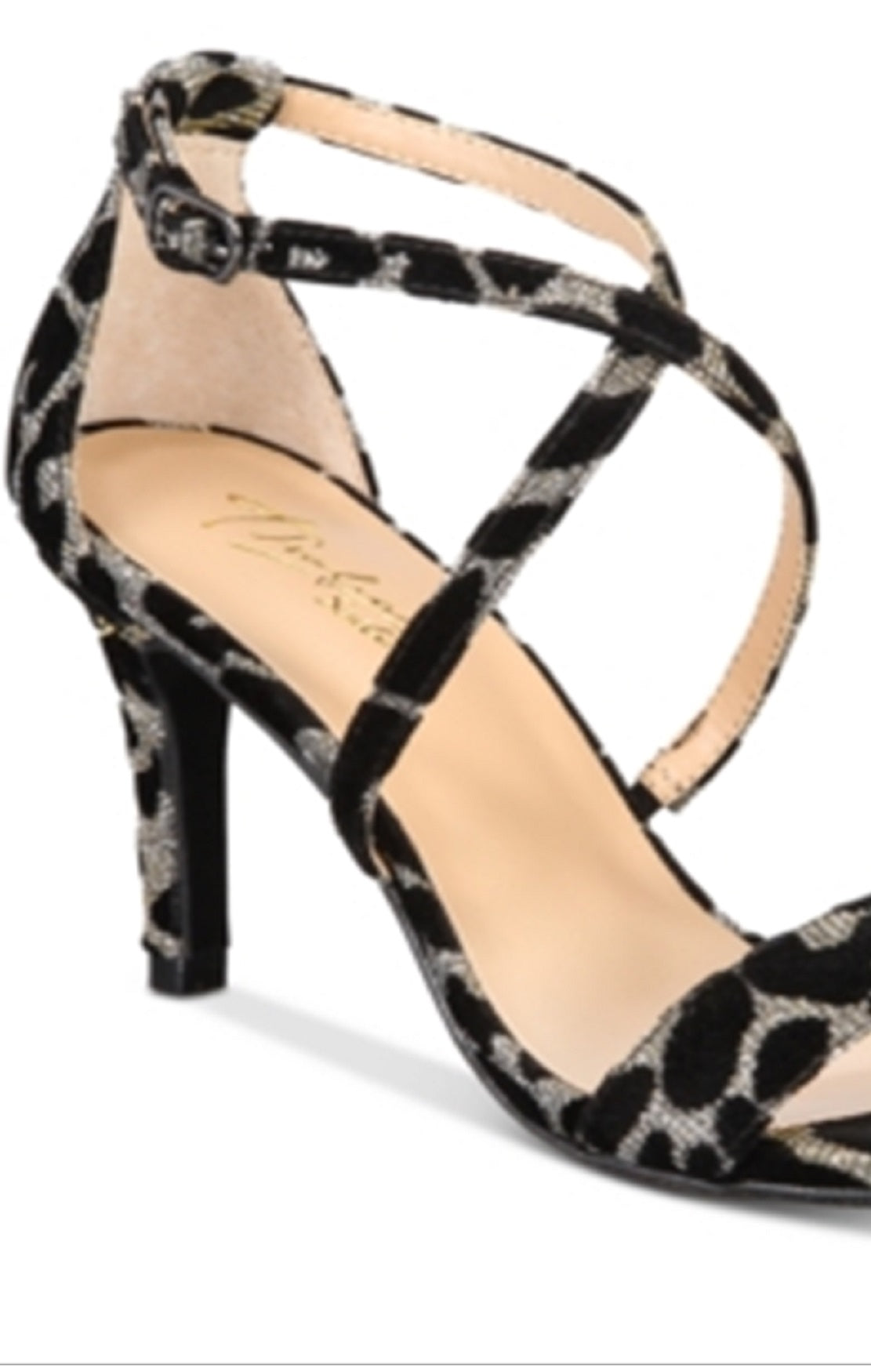 Thalia Sodi Darria2F Camurça Feminina Biqueira Aberta Formal Ankle Strap Sapatos Pretos Tamanho 5.5