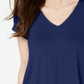 Blusa feminina Alfani de manga curta com decote em V, azul, tamanho pequeno