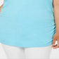INC International Concepts Regata feminina plus size com decote em V franzido, azul, tamanho 1X