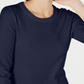 Suéter feminino Maison Jules com gola redonda e manga 3/4, azul, tamanho extrapequeno
