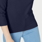 Suéter feminino Maison Jules com gola redonda e manga 3/4, azul, tamanho extrapequeno