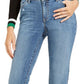 Calça jeans curta feminina Curvy Fit Boyfriend da INC International Concepts, azul, tamanho 8