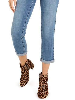 Calça jeans curta feminina Curvy Fit Boyfriend da INC International Concepts, azul, tamanho 8