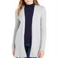 Cardigan feminino canelado aberto Maison Jules, cinza, tamanho pequeno