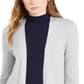 Cardigan feminino canelado aberto Maison Jules, cinza, tamanho pequeno