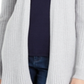 Cardigan feminino canelado aberto Maison Jules, cinza, tamanho pequeno