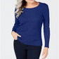 Karen Scott Suéter Feminino de Algodão e Malha Marmorizada Azul Tamanho XS