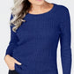 Karen Scott Suéter Feminino de Algodão e Malha Marmorizada Azul Tamanho XS