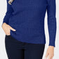 Karen Scott Suéter Feminino de Algodão e Malha Marmorizada Azul Tamanho XS
