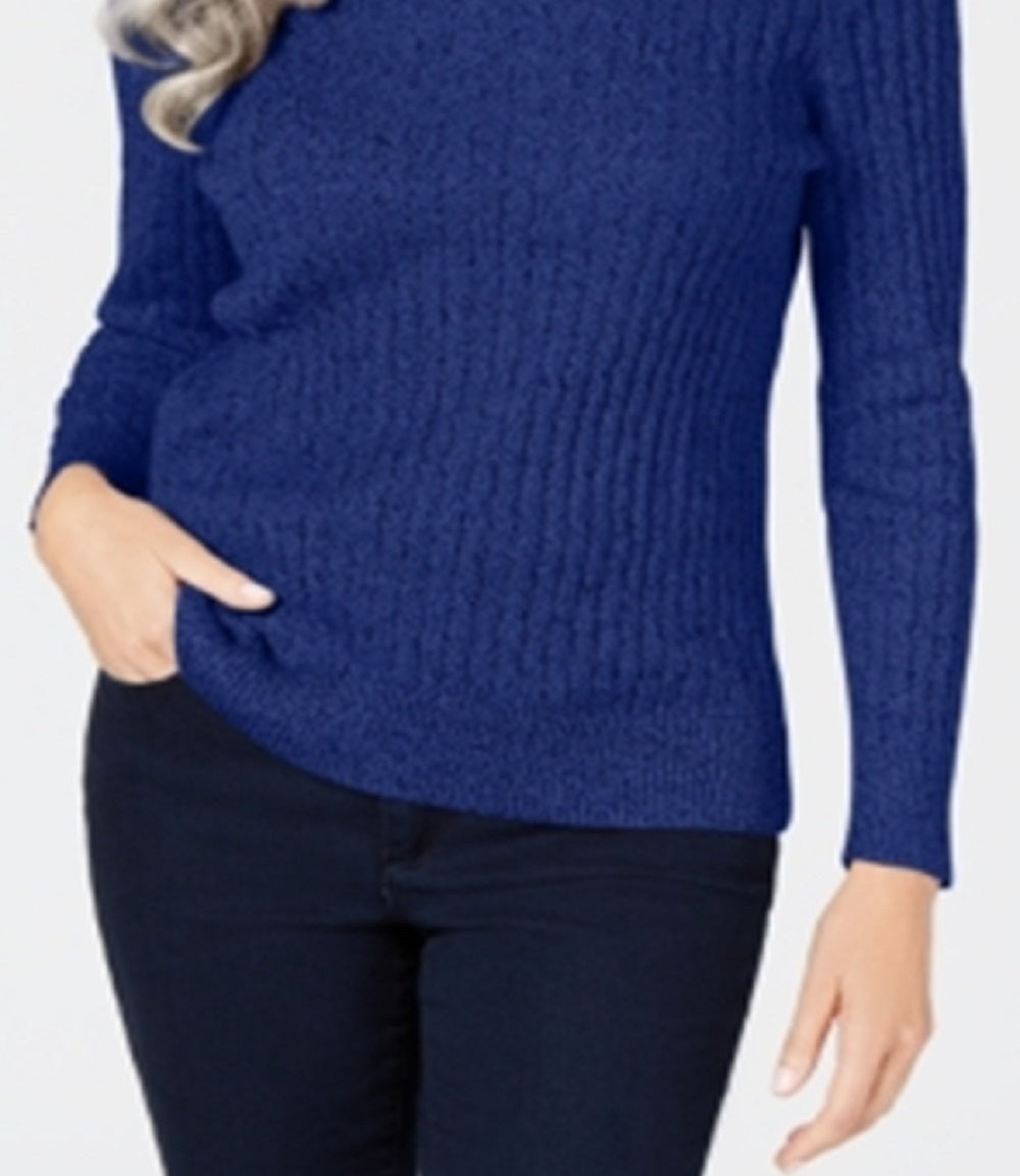 Karen Scott Suéter Feminino de Algodão e Malha Marmorizada Azul Tamanho XS