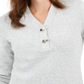 Karen Scott Suéter Henley de Algodão Marmorizado Feminino Cinza Tamanho X-G