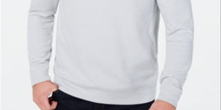 Suéter masculino Tasso Elba com zíper 1/4 cinza, tamanho médio