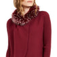 Cardigan Alfani Feminino com Acabamento em Pele Sintética Vermelho Tamanho P